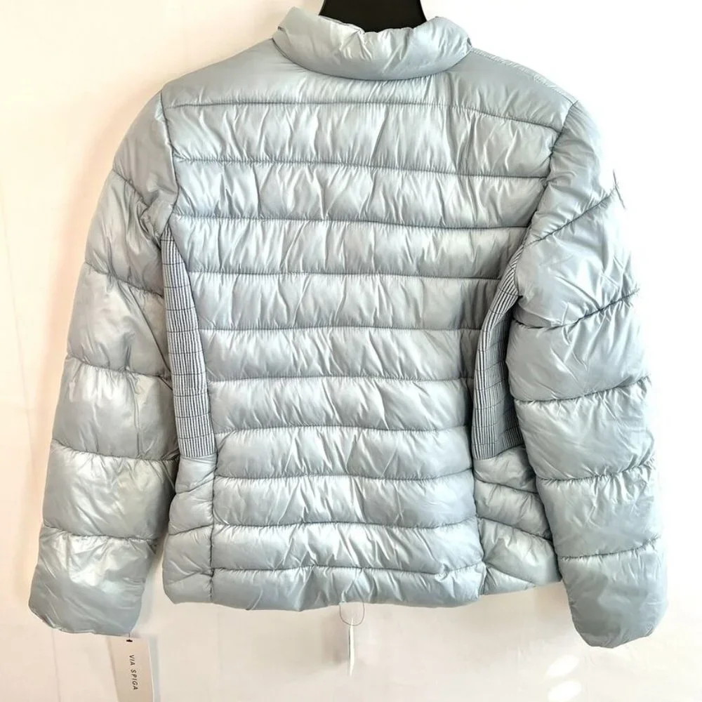 Via Spiga Women’s Blue Quilted Coat Large